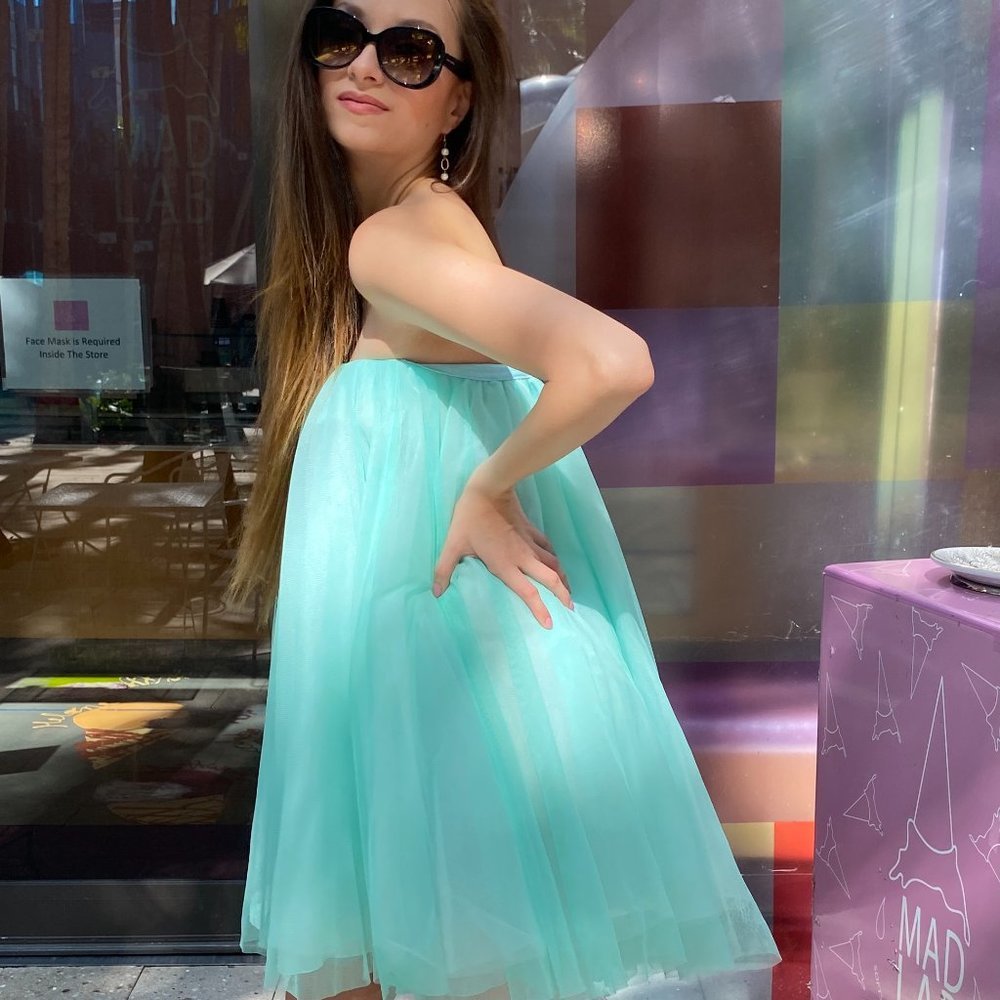 NWT - Midi Mint Tulle Tutu Skirt - Picture 7 of 14